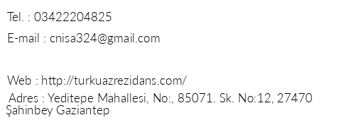Turkuaz Rezidans telefon numaralar, faks, e-mail, posta adresi ve iletiim bilgileri